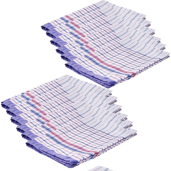 12pcs 100% Cotton Tea Towel 72cm x 52cm - Assorted Colours