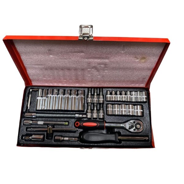 37 Piece Ratchet Socket Wrench Set Screwdriver Bits Extension Hex Chrome Vanadium