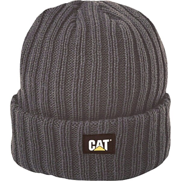 Caterpillar Rib Watch Beanie Hat Cap Warm Winter Knit - Graphite
