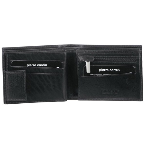 Pierre Cardin Mens Soft Rustic Leather RFID Protected Wallet - Black