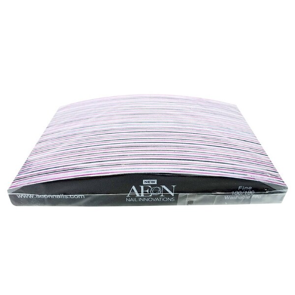 AEON Nail Files Sanding Buffer Shape Half Moon Black Fine 180/180 Grit 25 pcs