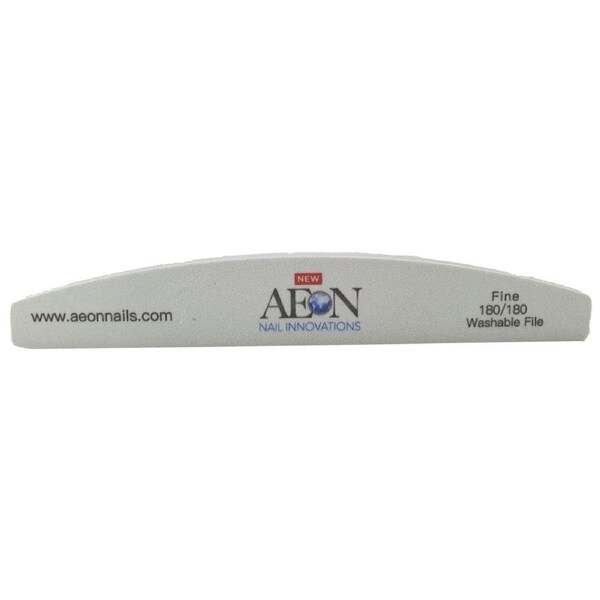 AEON Nail Files Buffer Shape Sponge Half Moon Silver Fine 180/180 Grit 1 pc