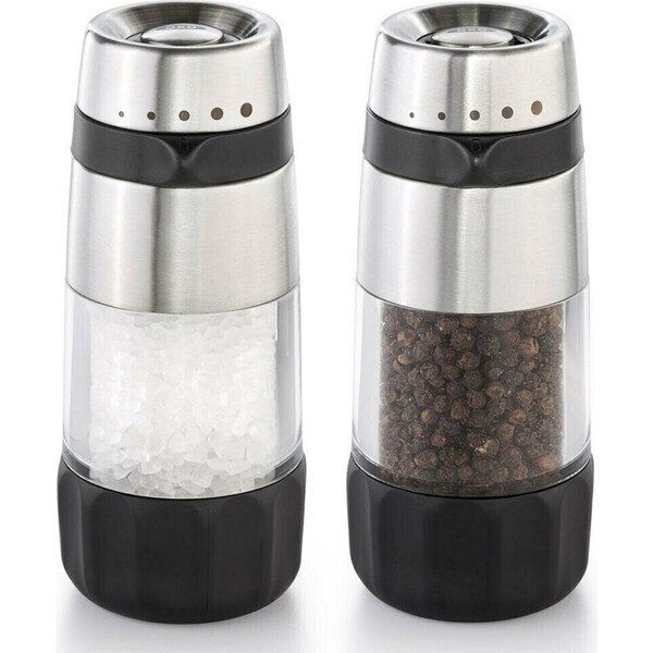 OXO Good Grips Stainless Steel Accent Mess-Free Salt & Pepper Grinder Set