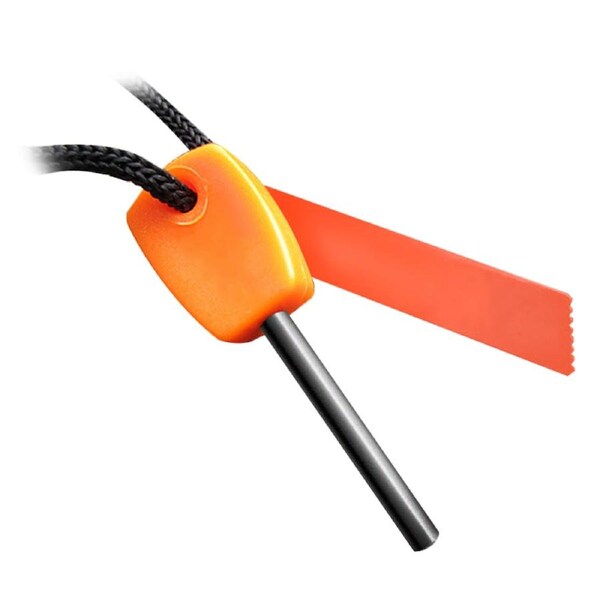 Survival Magnesium Flint & Steel Striker Fire Starter Lighter Stick Camping Orange