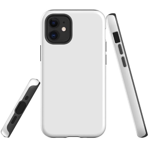For iPhone 12 mini Case, Tough Shielding Back Cover, White