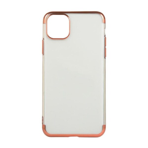 For iPhone 12 / 12 Pro Case Electroplated TPU Protective Soft Cover, Rose Gold