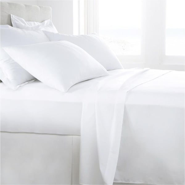 King Single Size White 1000TC Egyptian Cotton Sheet Set