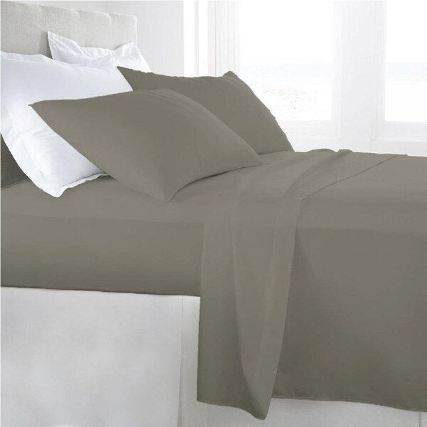 Double Size Grey 1000TC Egyptian Cotton Sheet Set