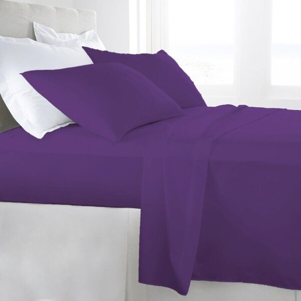 King Single Size Purple 1000TC Egyptian Cotton Sheet Set