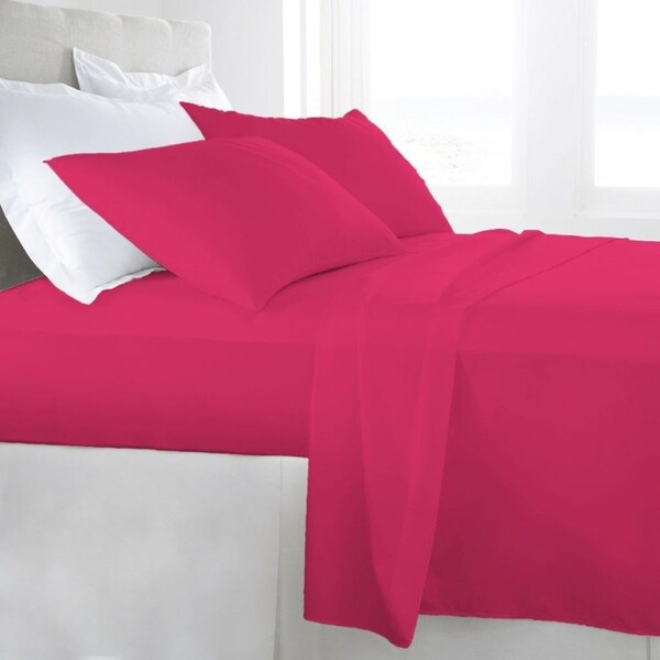 Single Size Hot Pink 1000TC Egyptian Cotton Sheet Set