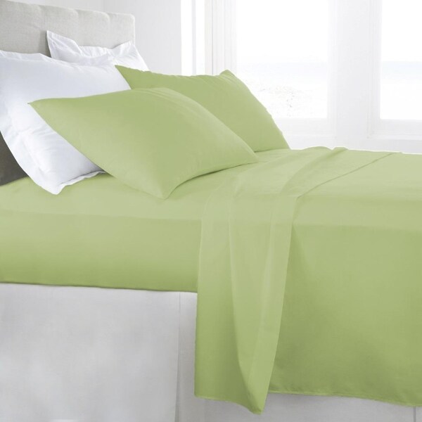 King Single Size Pistachio 1000TC Egyptian Cotton Sheet Set