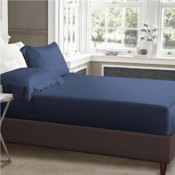 King Size Ocean 1000TC Silk Silky Feel Satin Fitted Sheet+Pillowcase