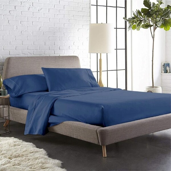 Single Size Ocean Color 1000TC 100% Cotton Fittd Sheet Flat Sheet Pillowcase Set