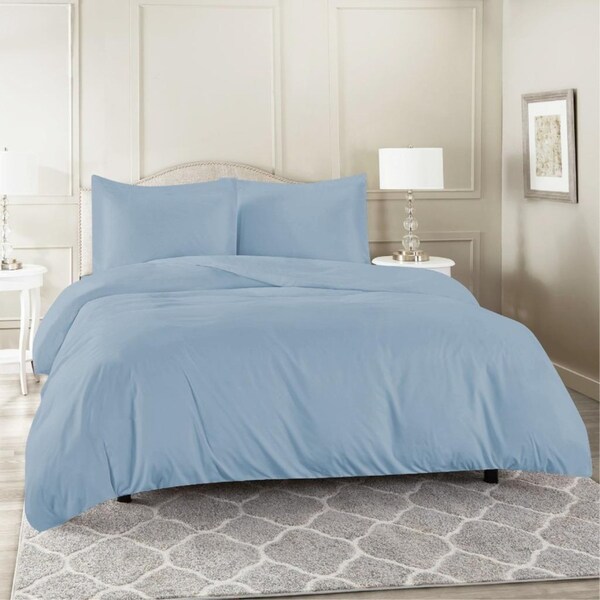 Queen Size Sky Color 1000TC 100% Cotton Quilt/Doona Cover Pillowcase Set