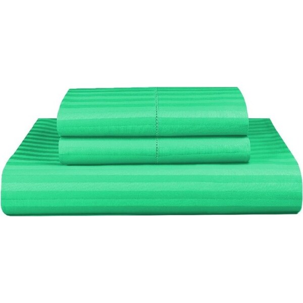 Queen Cyan 1000TC Microfibre 1cm Stripe Quilt Cover Set