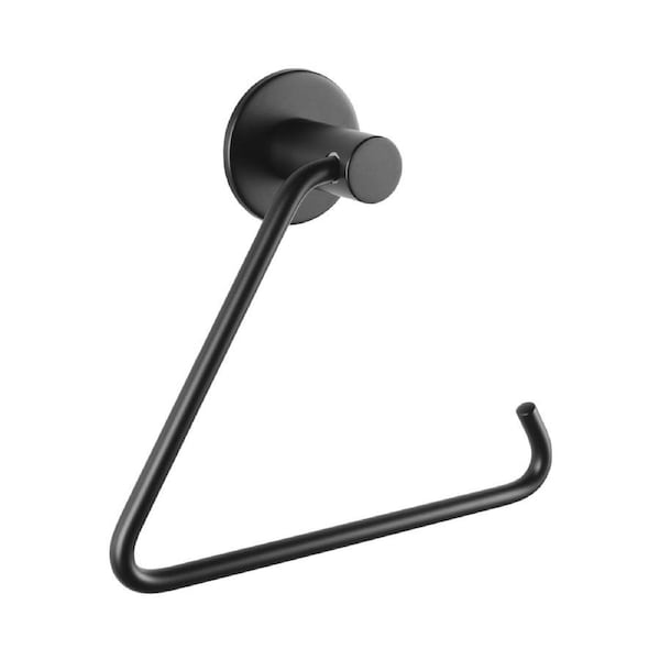 ACA Self Adhesive Round Black Toilet Paper Roll Holder 304 Stainless Steel Drill Free