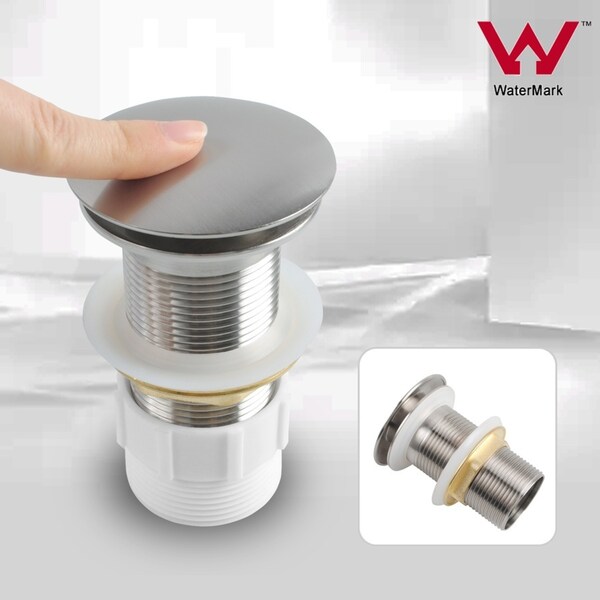 ACA 32/40mm Brushed Nickel Mushroom Solid Brass Basin Pop Up Waste NO Overflow