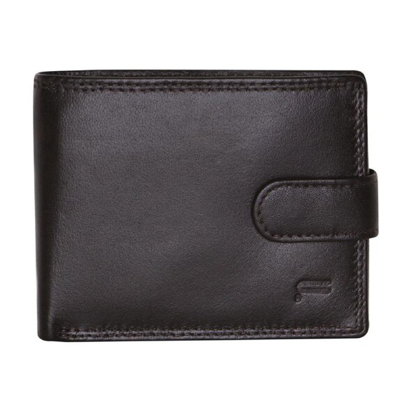 Futura Mens RFID Leather Coin Fold Over Wallet - Brown