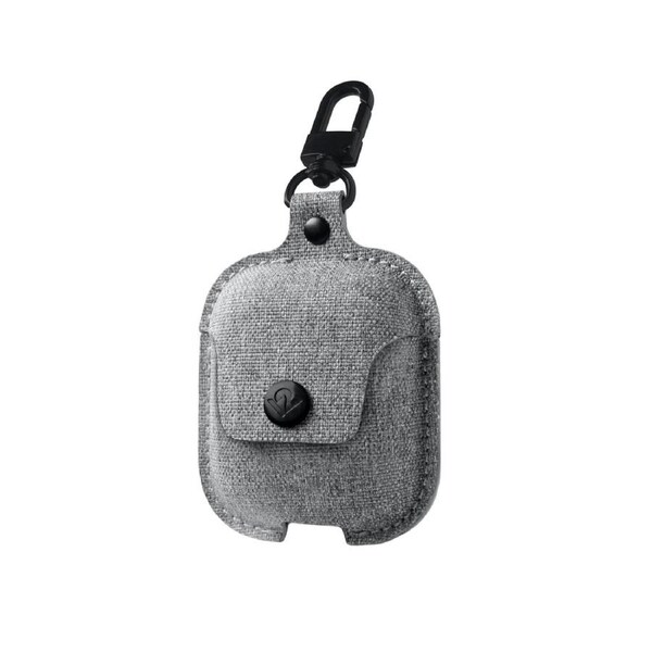 Twelve South AirSnap Leather Case Holder Cover for AirPod w/Swivel Clip Fog Grey