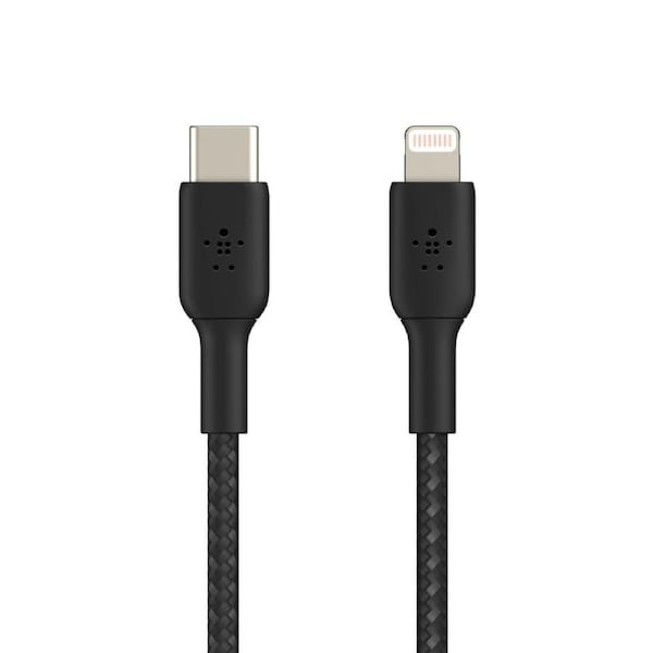 Belkin Braided 2m USB-C to Lightning MFI-Certified Cable For Apple iPhone BLK