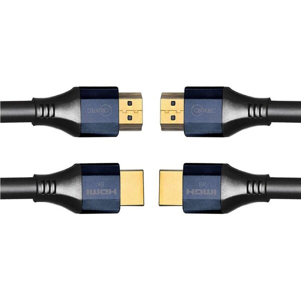 2x Cruxtec 3m Type A HDMI 2.1 8K w/ Ethernet Male to Male Cable Connector Black