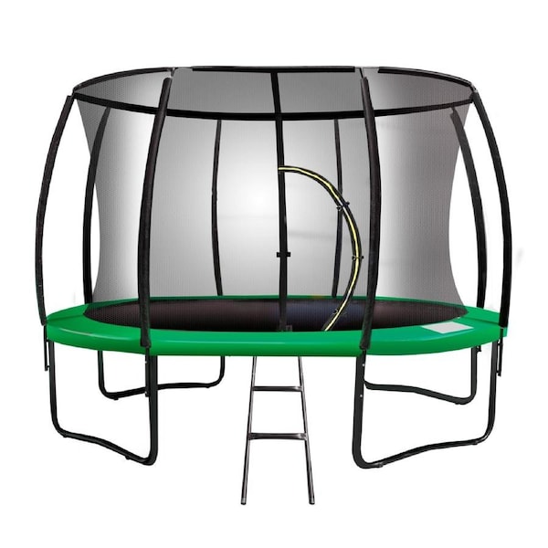 Kahuna 10ft Trampoline Free Ladder Spring Mat Net Safety Pad Cover Round Enclosure Green
