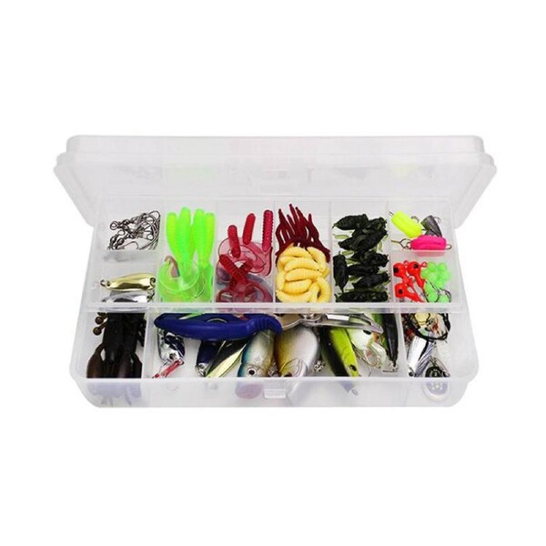 101 PCS Fishing Bait Lure Kit Fishing Tackle (White)
