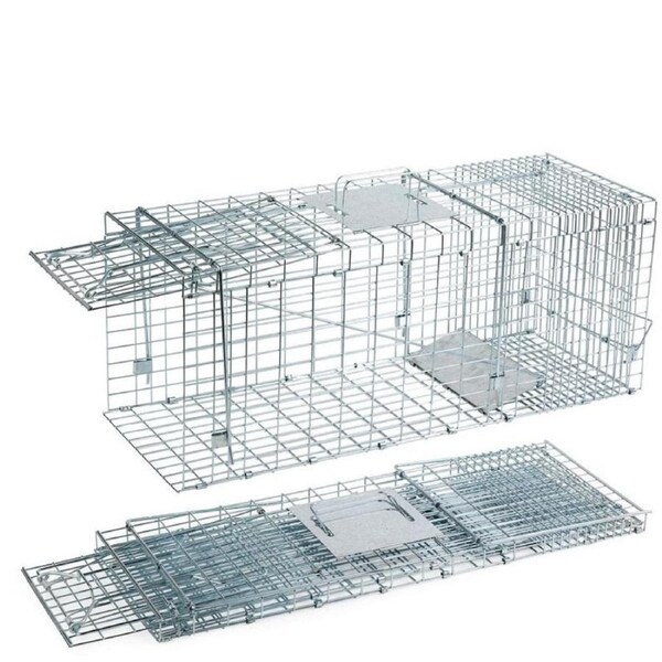 Salesbay Humane Foldable Live Animal Trap Cage 15" for Feral Cat Rabbit Fox Dog
