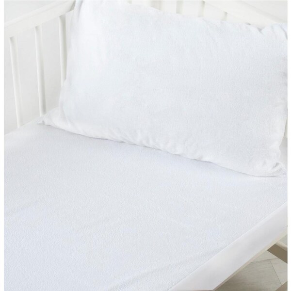 Dreamaker Baby Cotton Terry Towelling Waterproof Cot Pillow Protector (Twin Pack)