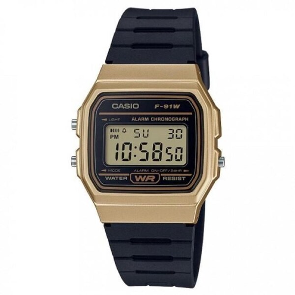 Casio F-91WM-9A Gold & Black Multi-Function Unisex Digital Watch