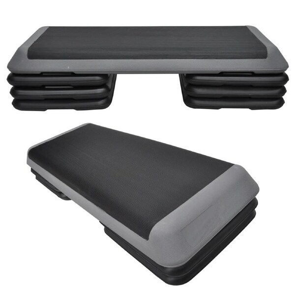 Aerobic Step - 110cm*40cm Cardio Exercise Stepper - 6 Risers + 1 Black Stepper - Home Gyms and Fitness Training