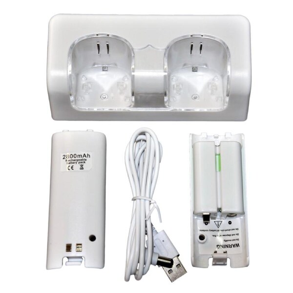 Charging Station & 2 Rechargeable Battery Pack Bundle For Wii Remote