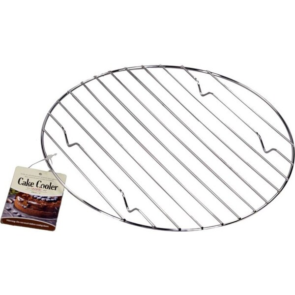 2x Round Wire Cooling Rack 25cm Metal Cake Bread Cookies Holder Baking Steaming