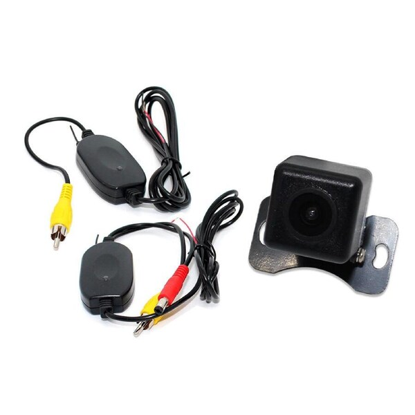 Elinz Mini CMOS Car Reversing Camera Rear View IR Night Vision 2.4G Wireless Receiver Transmitter Connect to RCA Monitor