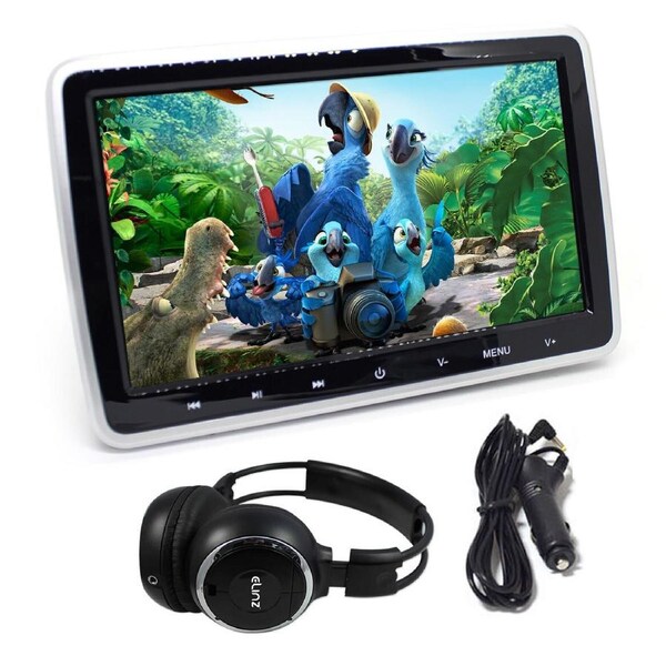 Elinz 10.1" TFT Active Headrest Car DVD Player HD 1080P Digital Screen USB SD 9"