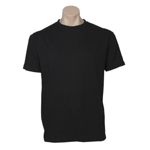 Plain T-Shirt 100% COTTON Basic Blank Tee Mens Ladies Casual BULK Adults Black / M