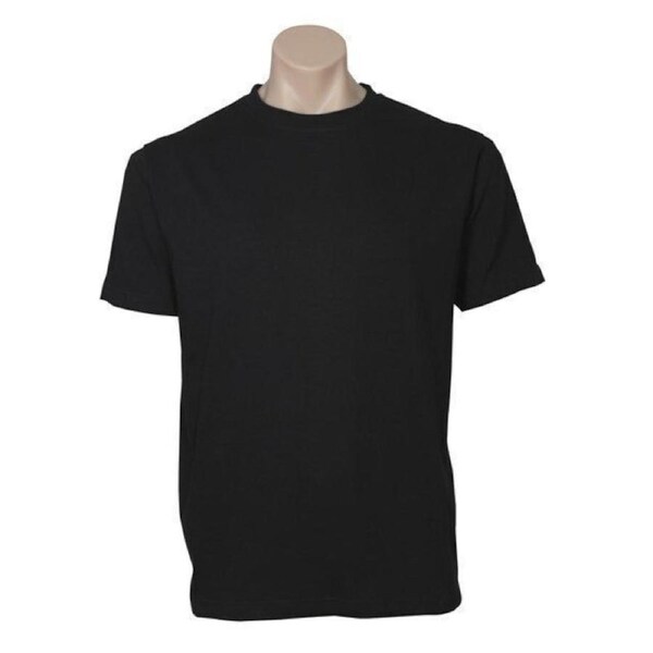 Plain T-Shirt 100% COTTON Basic Blank Tee Mens Ladies Casual BULK Adults Black / S