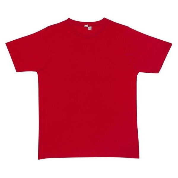 Plain T-Shirt 100% COTTON Basic Blank Tee Mens Ladies Casual BULK Adults Red / L