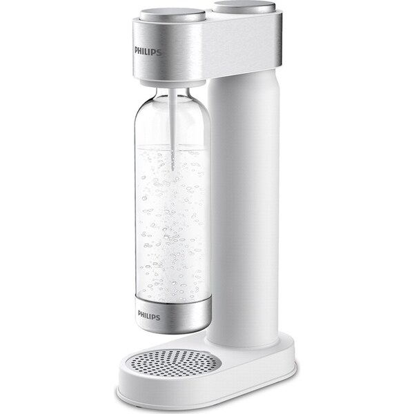 Philips GoZero Soda/Fizzy Sparkling Water Maker w/ 1L Carbonating Bottle White