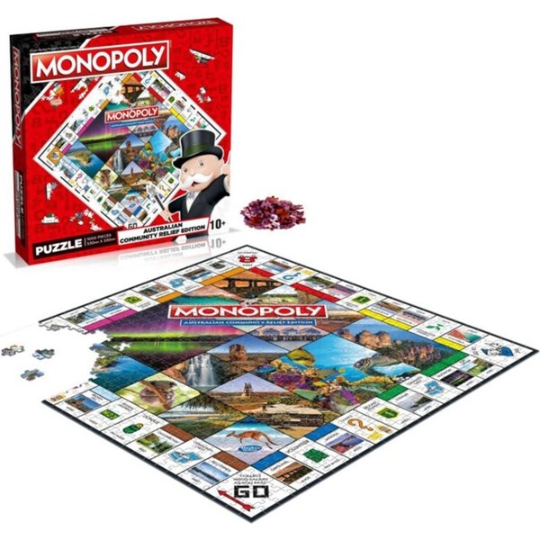 1000pc 53cm Monopoly Australian Community Relief Jigsaw Puzzle Family Game 10y+