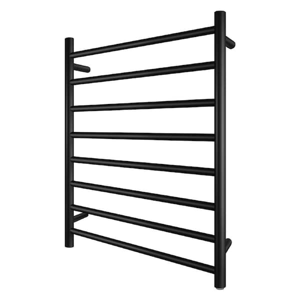 ACA Round Electric Heated Towel Rack Rail Warmer 8 Bar Black Stainless Steel SAA