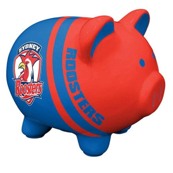 Sydney Roosters NRL Dolomite Piggy Bank Money Box with Coin Slot