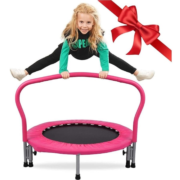 36" Kids Trampoline Mini Fitness Trampoline for Children Indoor Outdoor Trampoline Pink