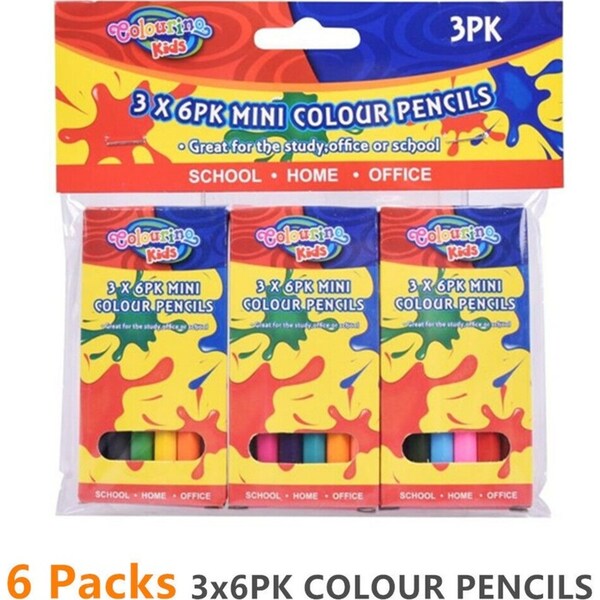 108x Mini Colour Pencils Colouring Arts Craft Drawing School Birthday Kids Party