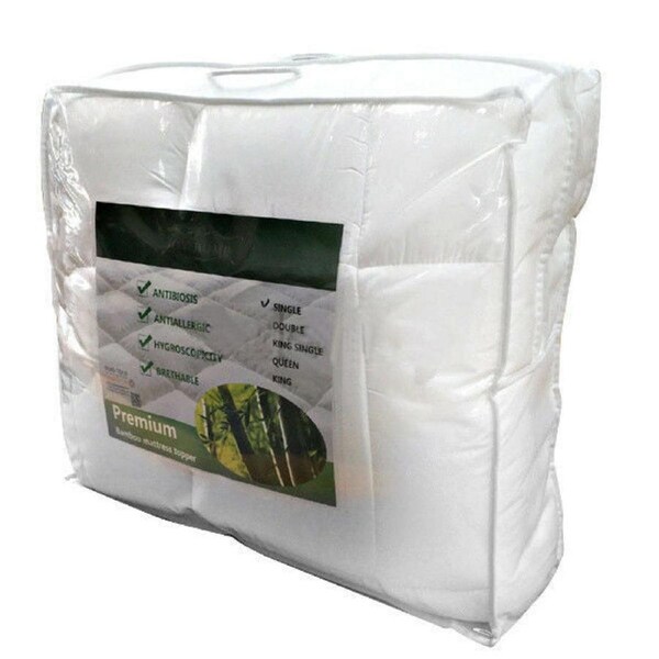 Foret 1000GSM Bamboo Mattress Protector Topper Pillowtop Bed Pad Cotton Padded Top KING