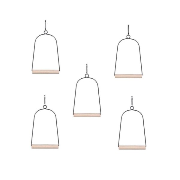 YES4PETS 5 X Bird Cage Small Swing Metal Arch Frame Wood Perch Canary Pet Parrot Hanging Toy