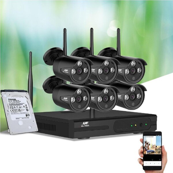UL-Tech Wireless CCTV Security System 8CH NVR 3MP 6 Bullet Cameras 1TB