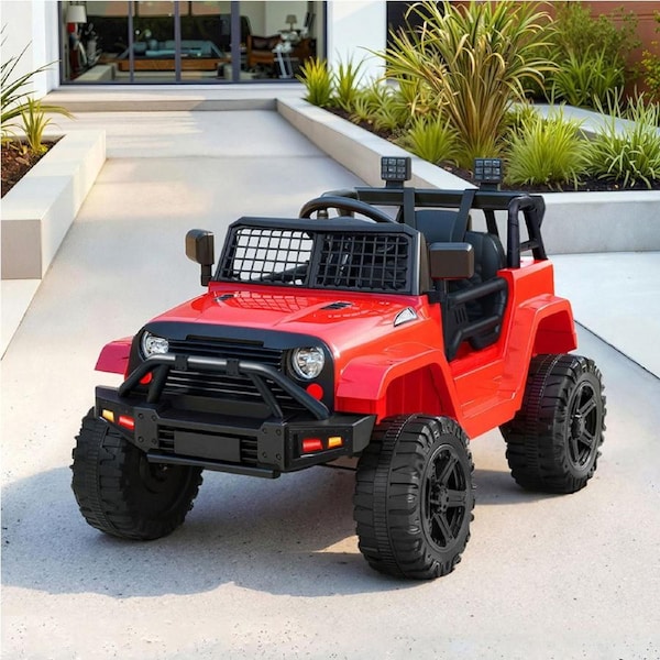 Rigo Kids Electric Ride On Car Jeep Toy Cars Remote 12V Red