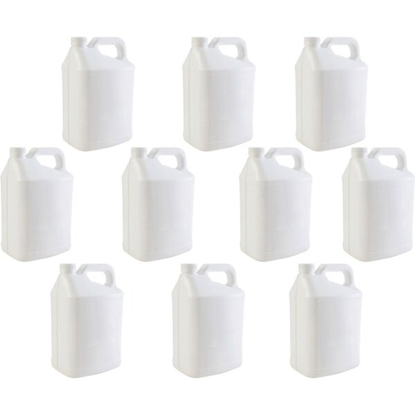 10x 5L White HDPE Plastic Bottles + Tamper Tel Caps - Dangerous Goods Jerry Can