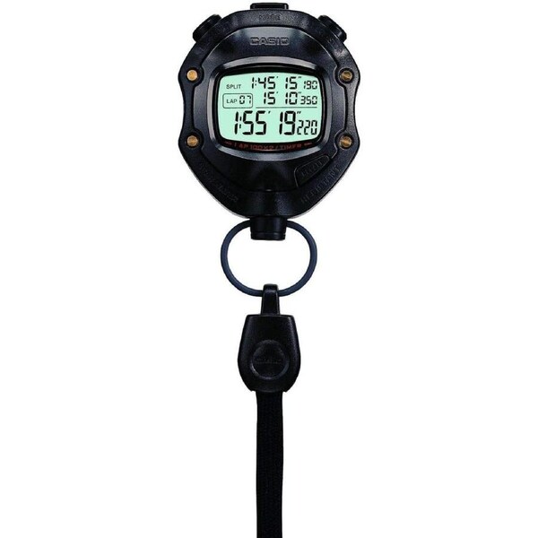 Casio Hand Held Football Stopwatch HS-80TW-1 HS80 2 x 100 Lap Memory 50-Metres Water Resistant